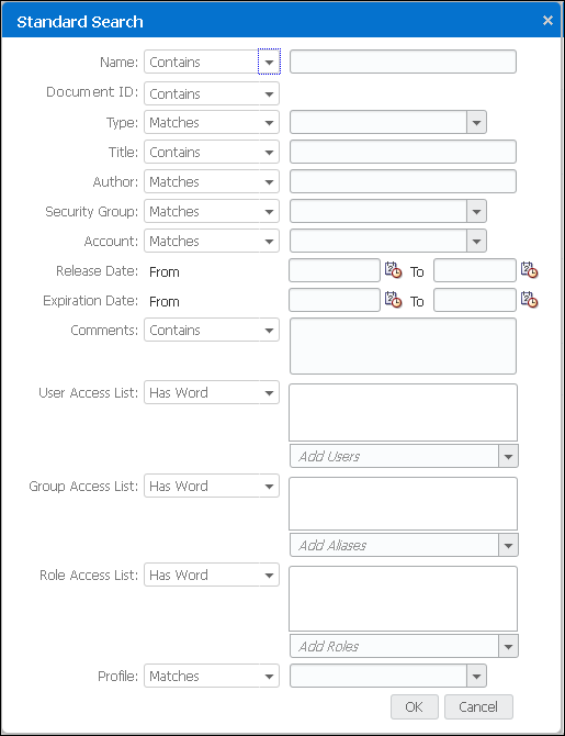 Standard Search Form