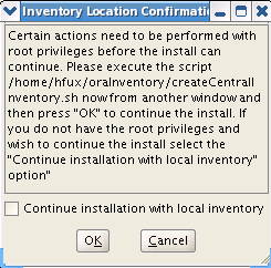 Inventory Location Confirmation screen.