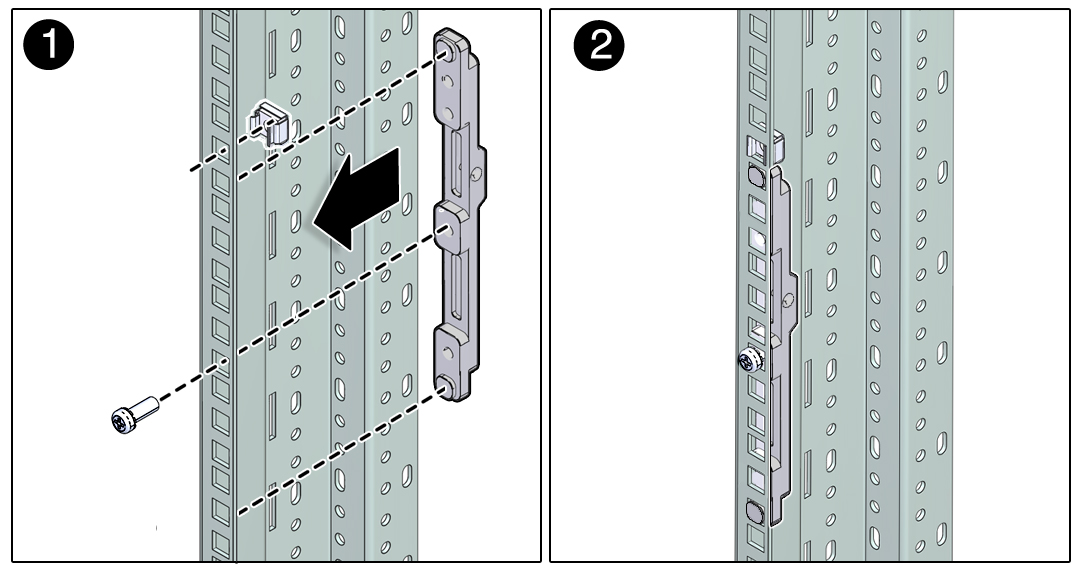image:Illustration showing how to install the front adaptor brackets.