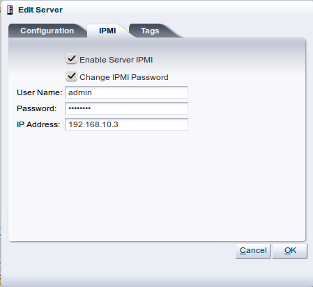 This figure shows the Edit Server dialog box.