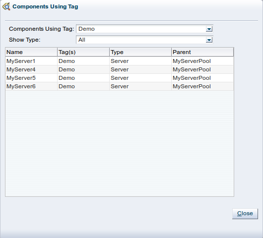 The Find Components dialog.