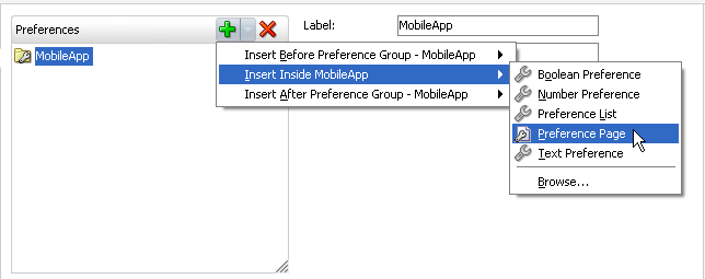 Select Preference Page.