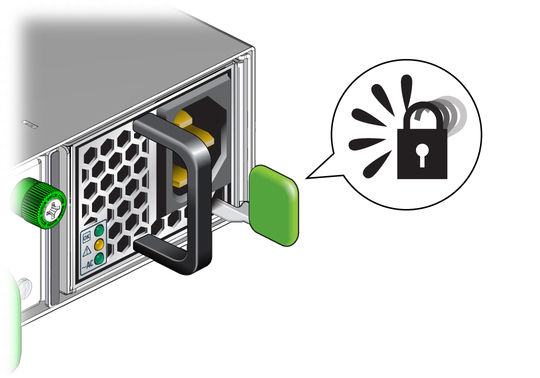 image:Illustration shows the power supply being secured.