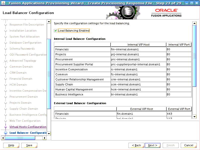 Load Balancer Configuration Screen: Described in surrounding text.