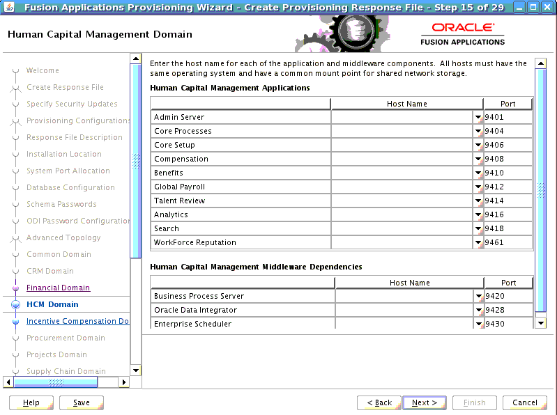 Human Capital Management Domain Screen: Described in surrounding text.