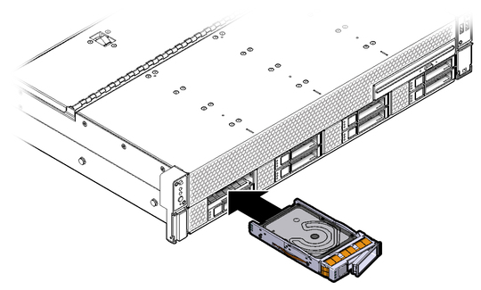 image:Figure showing a storage drive being installed in the server.