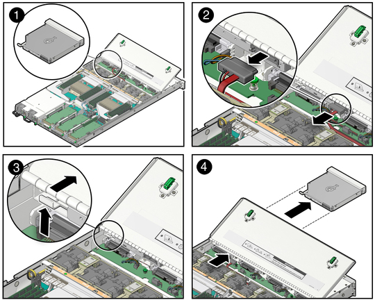 image:Figure showing how to remove the DVD drive. 