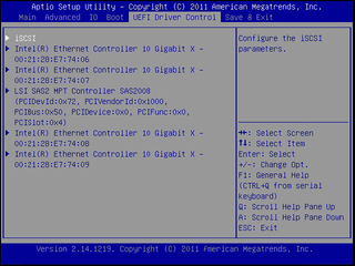 image:This figure shows the UEFI Driver Control Menu with devices displayed.