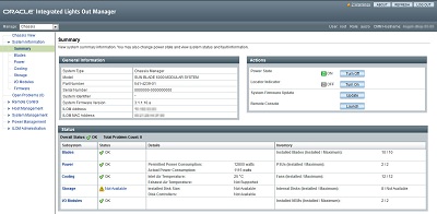 image:Oracle ILOM CMM main page
