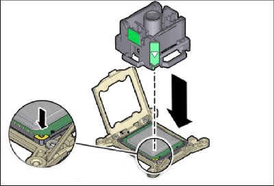 image:An illustration showing the CPU removal tool in position.