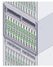 image:Image of rack with Sun Blade 6000 modular system chassis slots