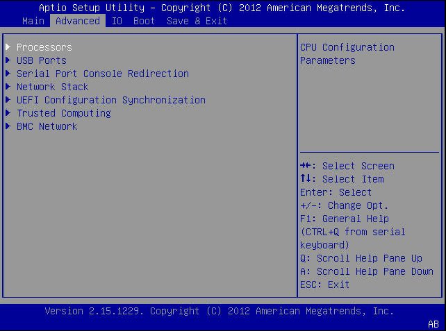 image:A screen capture showing the BIOS Setup Utility Advanced menu                     screen