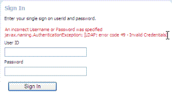 Sign In with Error Form