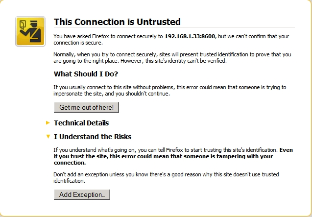 image:Captura de pantalla en la que se muestra el cuadro de diálogo Security Alert (Alerta de seguridad).