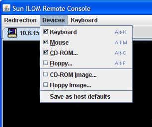 image:Exemple de menu Remote Console Devices