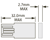 image:지원되는 USB 플래시 드라이브의 물리적 규격을 보여주는 그림입니다.