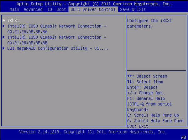 image:이 그림은 장치가 표시된 UEFI Driver Control 메뉴를 나타냅니다.