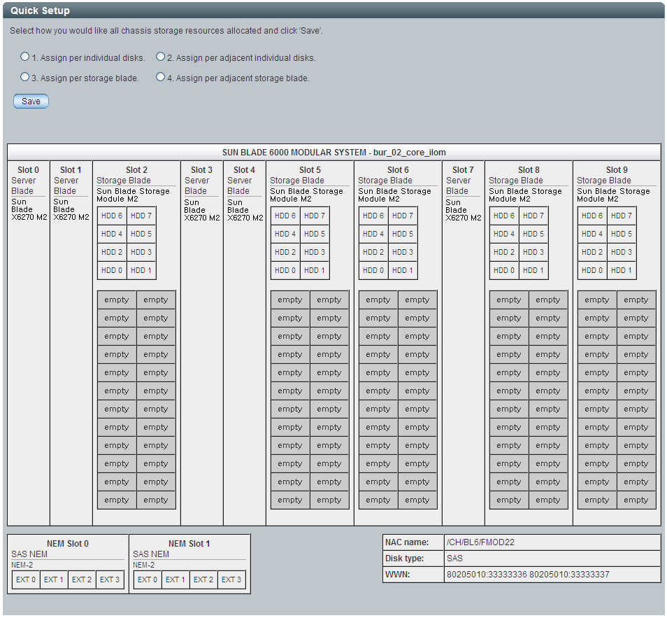 image:Example shows the initial view of the Quick Setup dialog