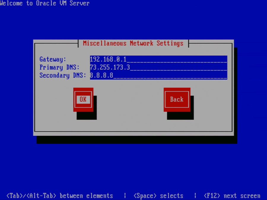 この図は、Oracle VM Serverの「Miscellaneous Network Settings」画面を示しています。