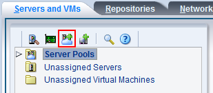 この図は、「Servers and VMs」タブの「Create Server Pool」アイコンを示しています。