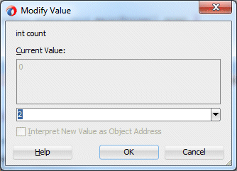 Modify Value window with 2 as the new value.