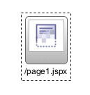 Page icon on the diagram with the name selected