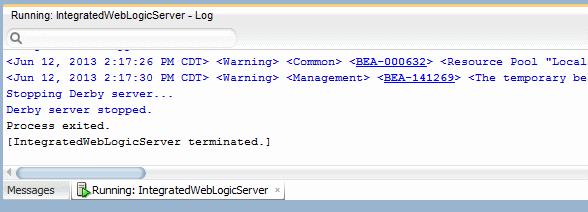 Stopping WebLogicServer