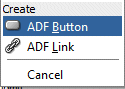 Create box with ADF Button selected.
