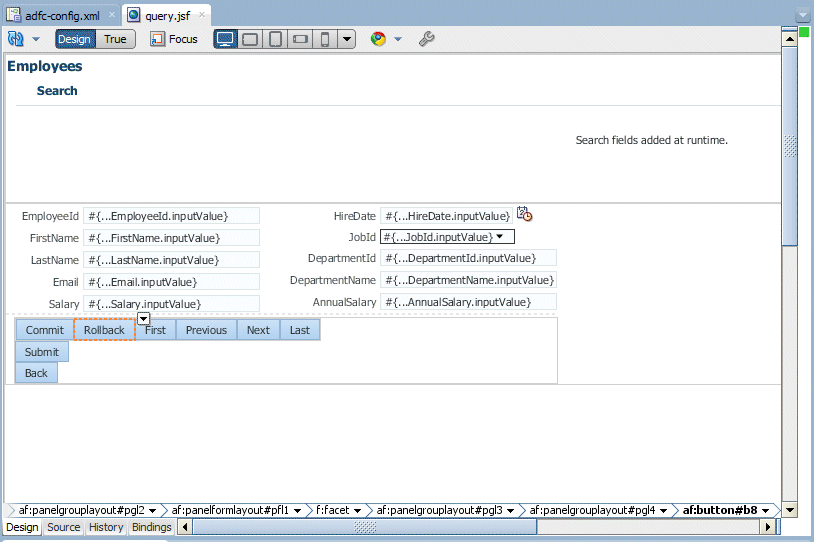 Screenshot of Query page.