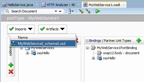 drop down showing schema selection