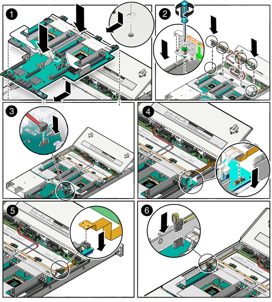image:Figure showing how to install the motherboard.