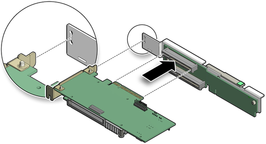 image:Figure showing how to install a PCIe card in to slot 3. 
