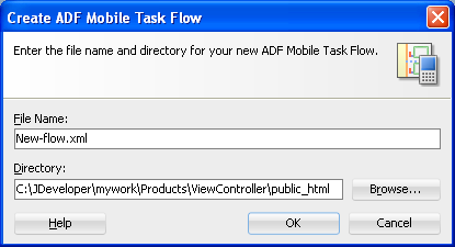 Create ADF Mobile Task Flow Dialog