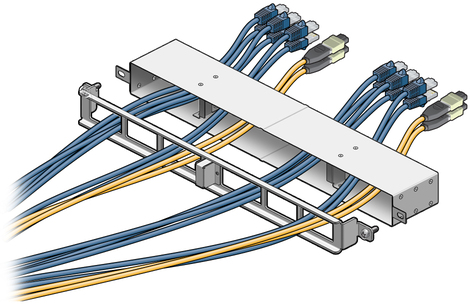 image:Figure shows moving the data cables through the air duct.