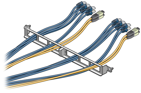 image:Figure shows moving the data cables through the front support.