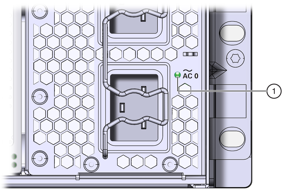 image:An illustration showing the AC power inlet indicator                             panel.