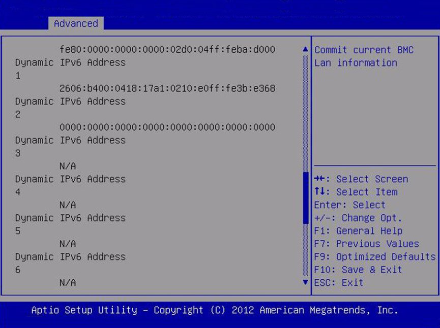 image:Screen capture showing the commit current BMC Lan information