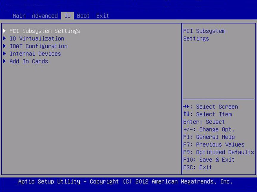 image:A screen capture showing the legacy mode IO BIOS screen.