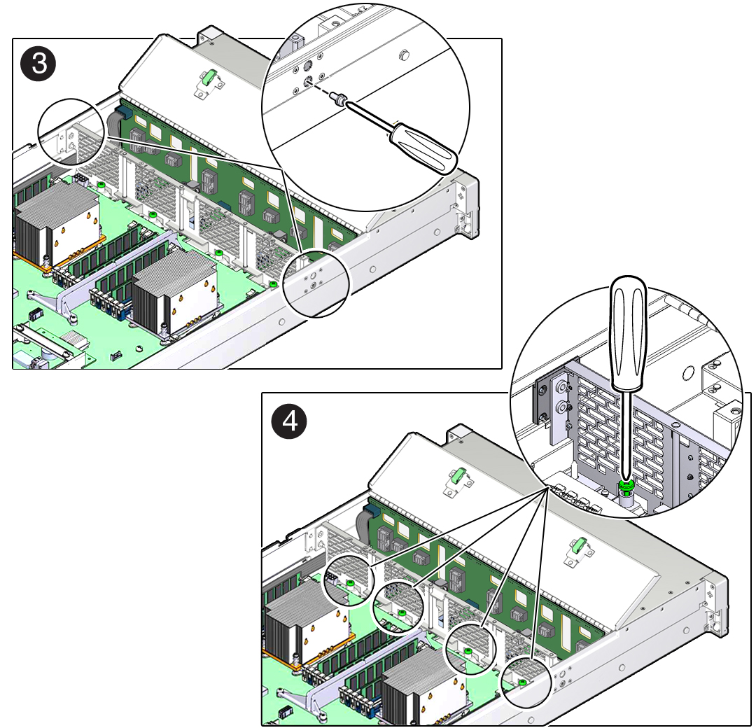 image:Figure showing the chassis mid-wall being removed from the                               storage server.