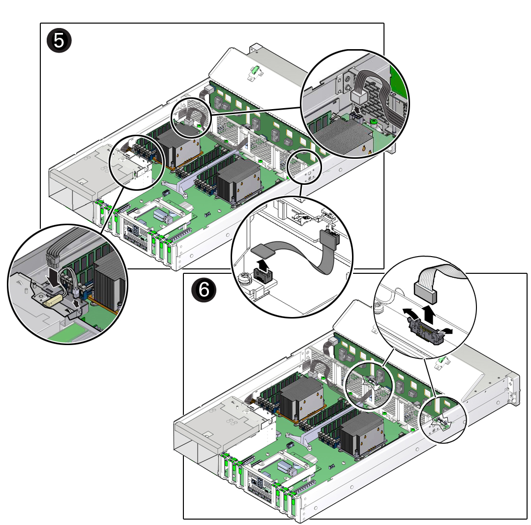 image:Figure showing cables being connected to the motherboard                         assembly.