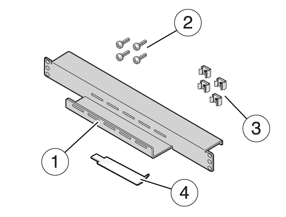 image:The image shows the components you need to install the Shipping                             Bracket With Cable Trough.