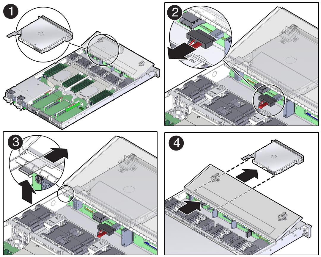 image:Figure showing how to remove the DVD drive.
