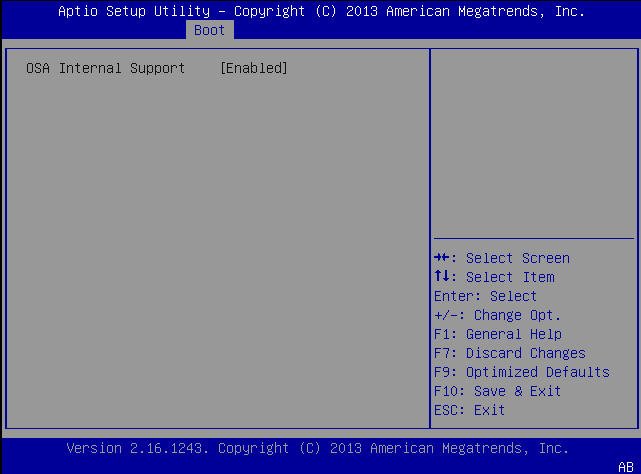image:This figure shows the Oracle System Assistant configuration                                 screen in the BIOS Boot menu.