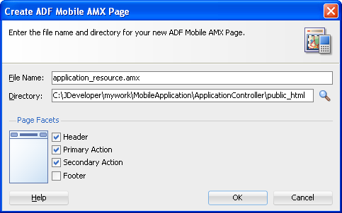 ADFモバイルXMLページは、public_html内にあります。