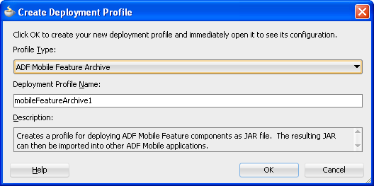ADFモバイルの機能アーカイブを選択します。