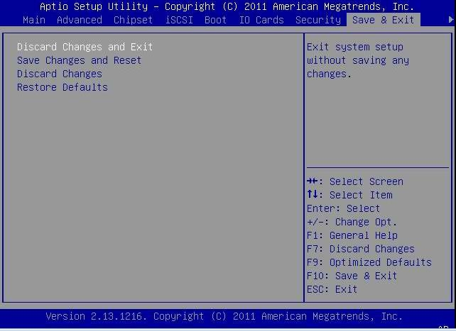 image:BIOS Setup Utility: Exit 옵션을 보여주는 그림입니다.