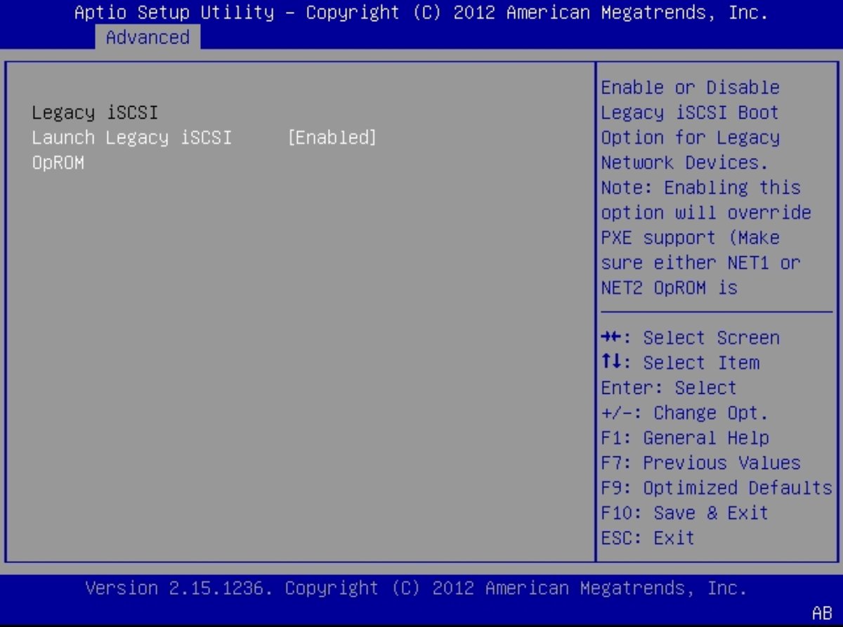 image:图中显示了 “Launch Legacy iSCSI“ 窗口。
