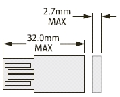 image:Illustration représentant les dimensions physiques du lecteur flash USB pris en charge.
