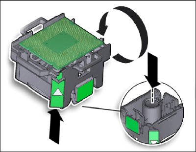 image:CPU 取り外しツールを使用する方法を示す図。