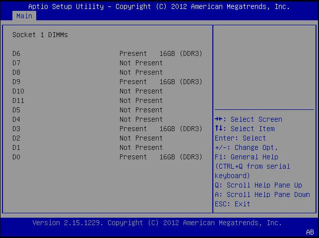 image:BIOS 設定ユーティリティー「Main」メニュー画面のスクリーンショット。